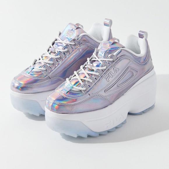 FILA Disruptor 2 Metallic Iridescent Wedge Sneaker - Picture 2 of 3